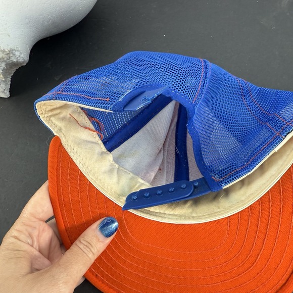 Denver Broncos AJD Lucky Stripes NFL Vintage 80's Trucker Snapback Cap Hat - Picture 10 of 14